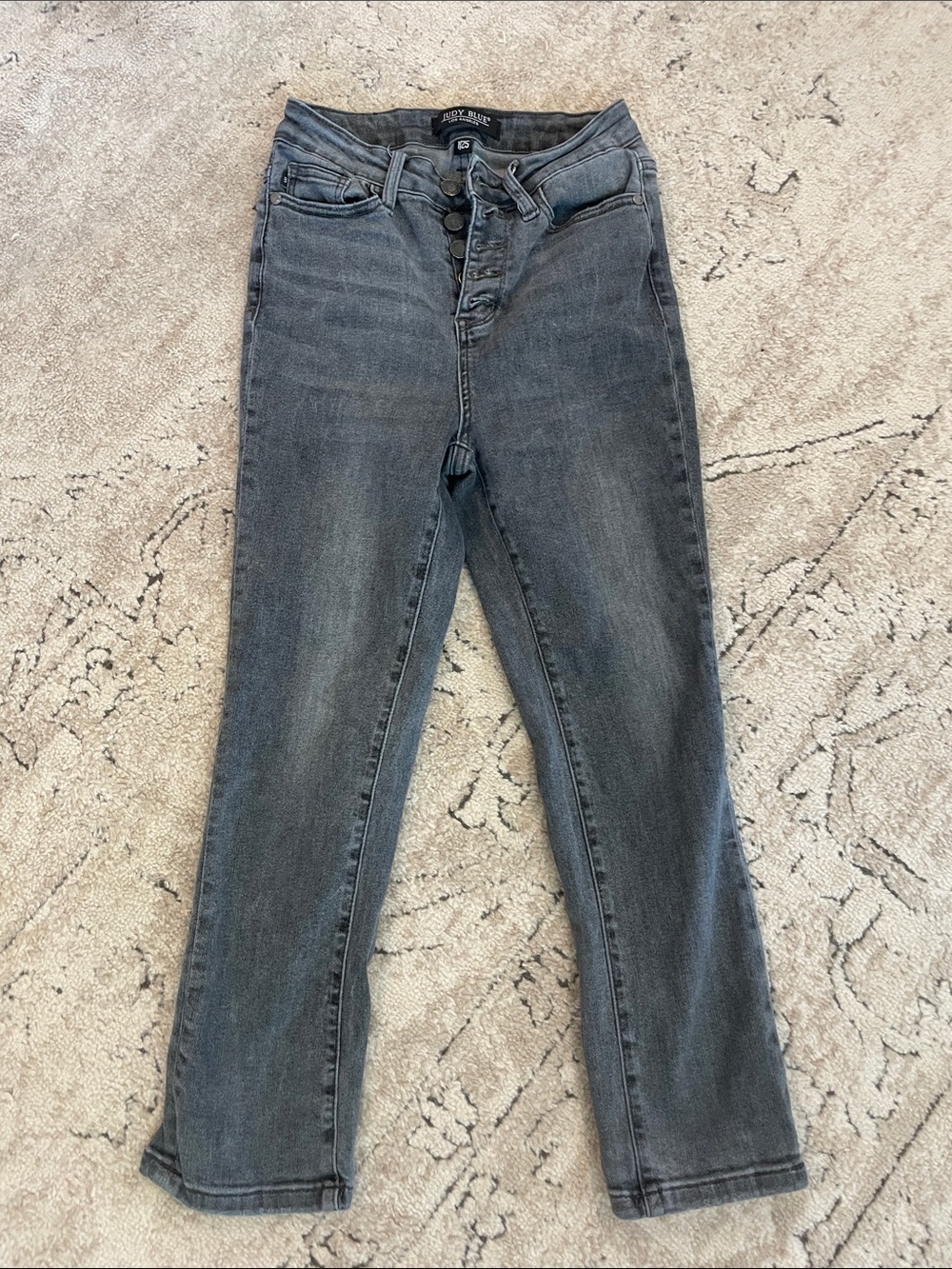 Judy Blue High-Rise Button-Fly Skinny Jeans - Charcoal Gray